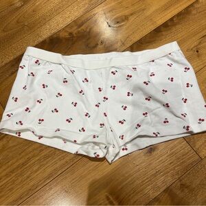 Brandy Melville Cherry Print Women's White Shorts